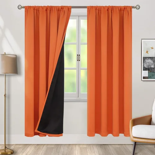 Vista 40 de BGment - Cortinas opacas para sala de estar de 63 pulgadas de largo, juego de 2 paneles, cortinas para oscurecer toda la habitación, cortinas