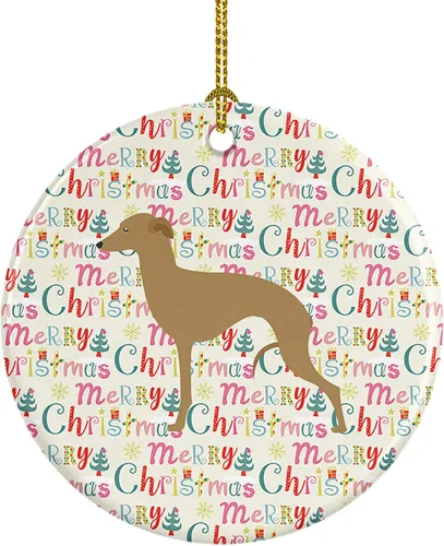 Vista 56 de Caroline's Treasures Affenpinscher - Adorno de cerámica con texto en inglés "Merry Christmas", multicolor para colgar en el árbol de Navidad