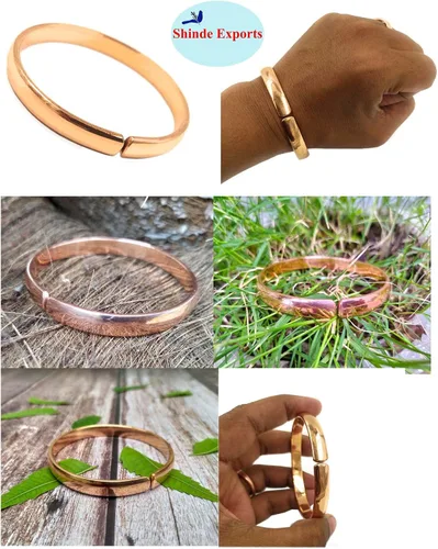 Vista 2 de SHINDE EXPORTS Pulseras kada de cobre puro para hombre y mujer