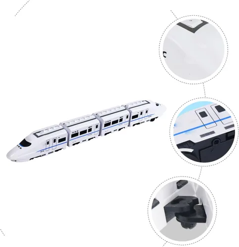 Vista 8 de Tren eléctrico para edades Locomotora educativa de alta velocidad con pistas a presión, material plástico, diversión y vástago interactivo para niños