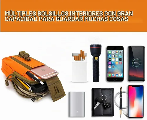 Vista 5 de Bolsa táctica de la cintura EDC Molle bolso de la cintura de la correa del teléfono bolsa de la funda bolsa de transporte para teléfono inteligente