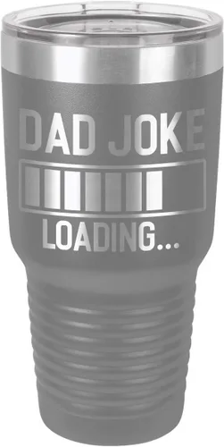 Vista 16 de Dad Joke Loading Black - Vaso de bebida de 30 onzas con popote y tapa superior deslizante, taza de viaje grabada con láser, comparación con Yeti