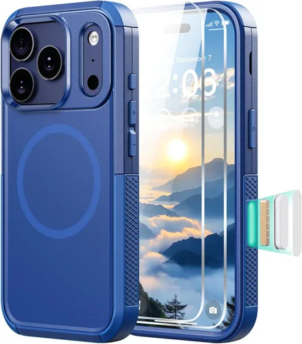 Vista 43 de Diverbox Funda para iPhone 13 [compatible con MagSafe] [con protector de pantalla] [a prueba de golpes] [a prueba de caídas] Funda de protección