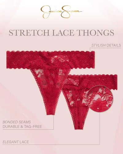 Vista 2 de Jessica Simpson Ropa interior para mujer, paquete de 10 calzones de microfibra elástica con encaje (S-XL)