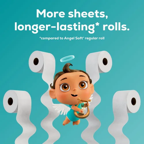 Vista 5 de Angel Soft Ultra papel higiénico, 6 megarrollos = 24 rollos regulares, papel higiénico de 2 capas