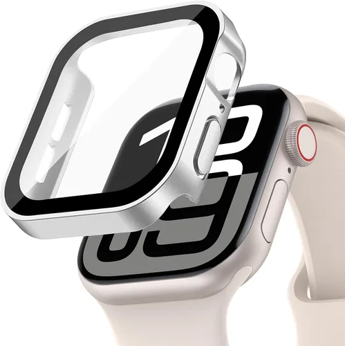Vista 31 de Protección de Pantalla EIHAIHIS para Apple Watch Funda Serie 11 10 9 SE 8 7 6 5 4 40mm 44mm 41mm 45mm 42mm 46mm Vidrio Templado Impermeable PC