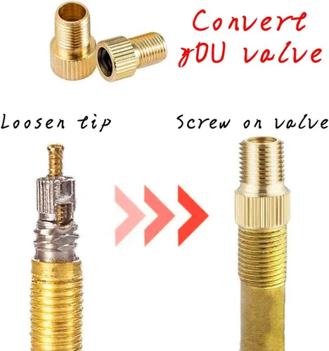Vista 4 de 36 piezas Presta kits de núcleo de válvula, práctico removedor de núcleo de válvula de aleación, 10 núcleos de válvula Presta, 5 adaptadores