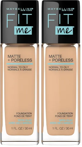 Vista 60 de Maybelline New York Fit Me Matte + Poreless Base Líquida, Formato de Bolsa, 220 Natural Beige, 1.3 onzas 220 Beige natural