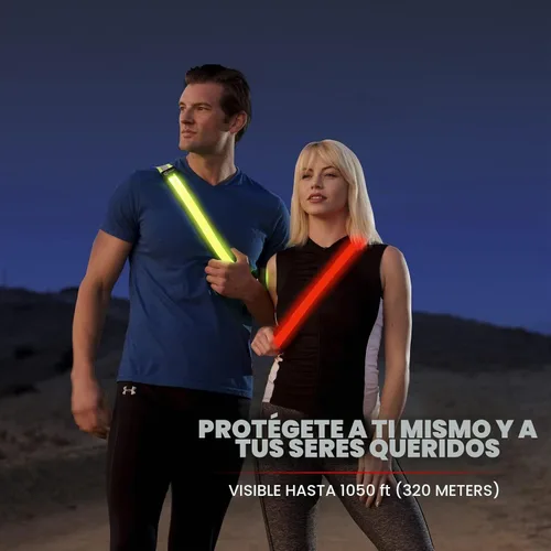 Vista 2 de ILLUMISEEN Cinturón reflectante LED Luces LED de alta visibilidad con 2 modos de iluminación Hebilla ajustable de liberación rápida Recargable