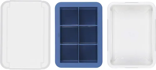 Vista 8 de OXO Good Grips – Bandeja de silicona apilable para cubitos de hielo con tapa – cubo grande