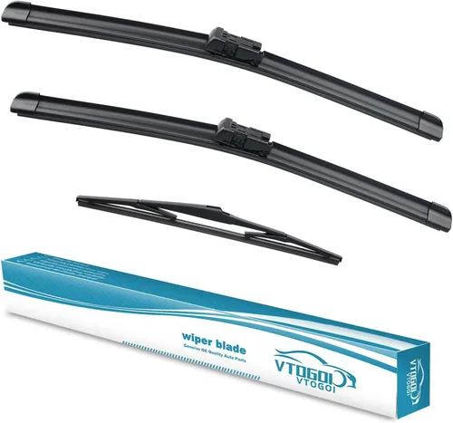 Vista 30 de VTOGOI® Juego de limpiaparabrisas de repuesto para Toyota FJ Cruiser 2007-2014, juego de limpiaparabrisas delanteros y traseros de calidad original