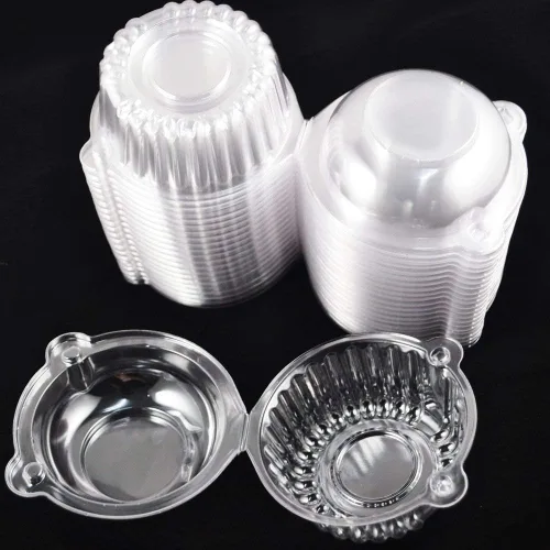 Vista 8 de BlueSnail 50 piezas de plástico, moldes individuales para magdalenas y cupcakes
