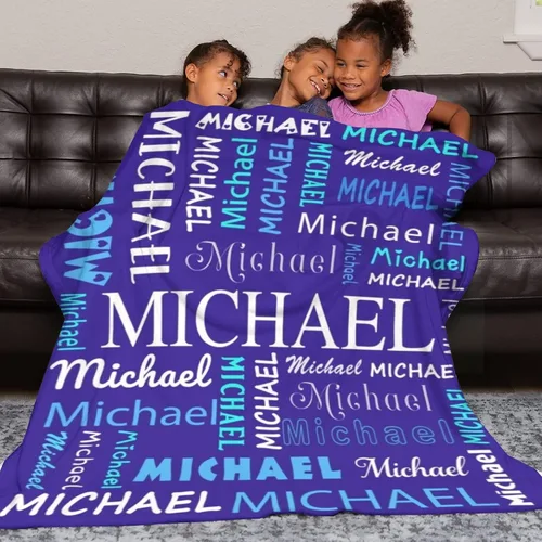 Vista 5 de Manta personalizada con nombre para niños, mantas personalizadas con nombre y texto para adultos, niños, niñas, niños, recién nacidos, regalo