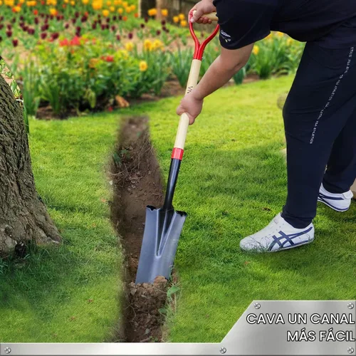 Vista 5 de VNIMTI Pala, Pala de Trasplante, Pala de Drenaje, Palas para Excavar, Pala Sharp Shooter o Pala, 45 Pulgadas, Empuñadura en D de Acero, Mango