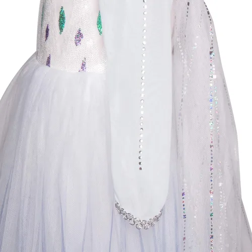 Vista 6 de Vestido de fiesta de nieve blanco para niña disfraz de reina con accesorios