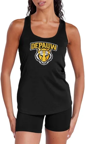 Vista 378 de Camiseta deportiva sin mangas oficial de NCAA Collegiate para mujer, con espalda cruzada, colección con logotipo primario