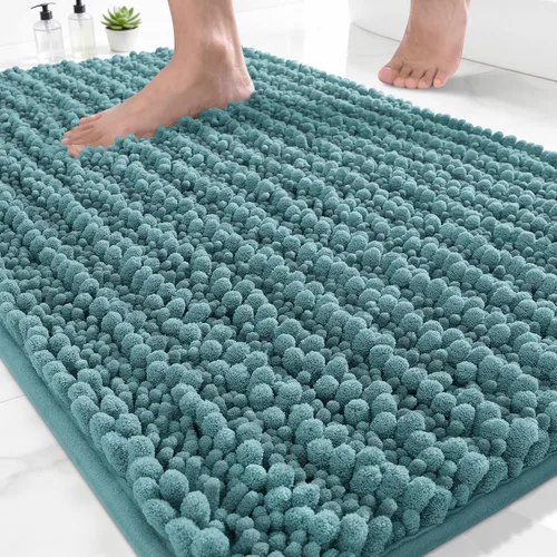 Vista 59 de Yimobra Alfombras de Baño Antideslizantes Lavables - Alfombra de Baño de Chenilla Ultra Suave Absorbente, Alfombra Peluda de Secado Rápido para Negro
