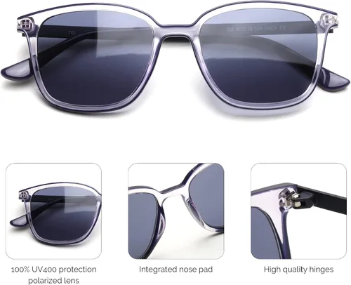 Vista 3 de JOO'RTI Gafas de sol polarizadas de moda para mujer, protección UV