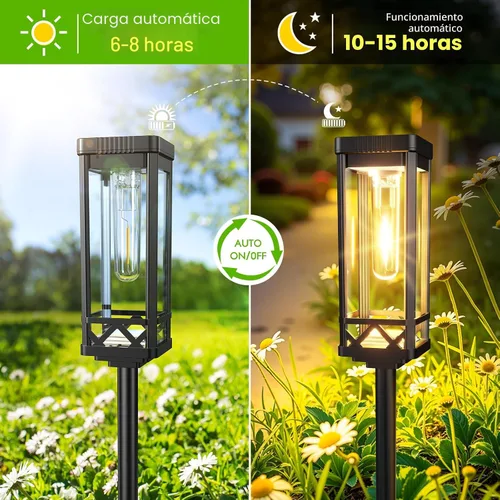 Vista 8 de KOOPER Taller Solar Pathway Lights Outdoor, 2 Pack Upgraded Brighter Solar Garden Lights Solar Powered, Up to 15 Hours Outdoor Solar Lights for Yard