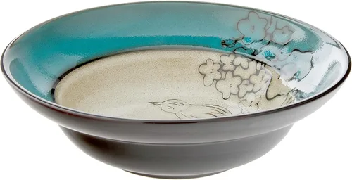 Vista 4 de Gourmet Basics by Mikasa Song Bird - Juego de vajilla de 16 piezas, verde, gris