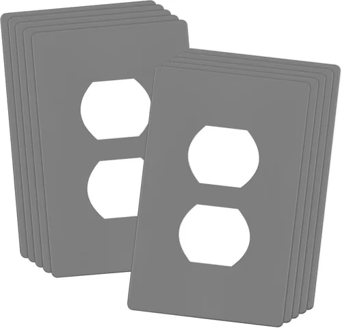 Vista 30 de ENERLITES Placa de pared dúplex para tomacorriente para receptáculos, cubierta de toma de corriente eléctrica jumbo, acabado brillante, de gran Negro