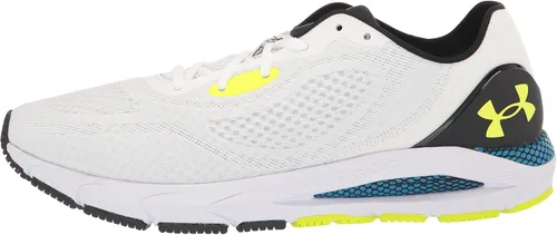 Vista 8 de Under Armour HOVR Sonic 5 - Tenis de correr para hombre, Blanco (100)Amarillo de alta visibilidad