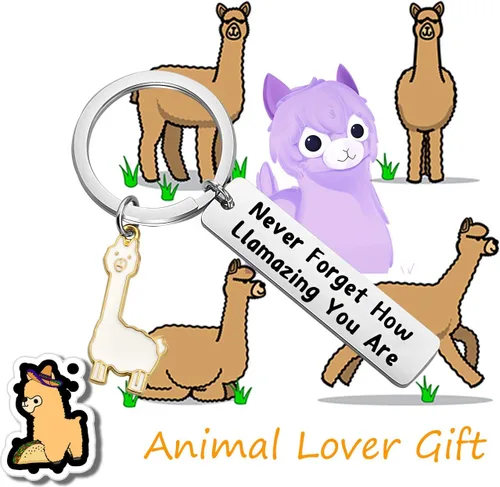 Vista 5 de FOTAP Llama Gift Never Forget How Llamazing You are Llavero Be Llamazing Cute Alpaca para mujeres Alpaca Regalos Animal Lover Regalo