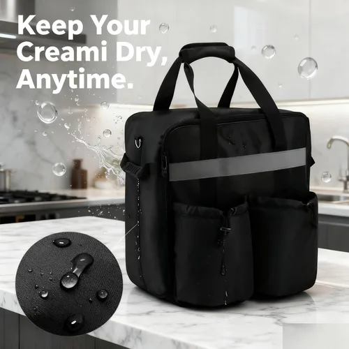 Vista 8 de CREAMi NC701 - Bolsa de transporte impermeable para Ninja Swirl - Bolsa de almacenamiento portátil para máquina de helados CREAMi, apertura lateral
