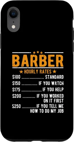 Vista 8 de Funda para iPhone 15 Barber tarifas por hora