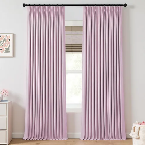 Vista 17 de Mrs.Naturall Cortinas de cocina beige de 42 x 45 pulgadas de largo para cortinas opacas pequeñas