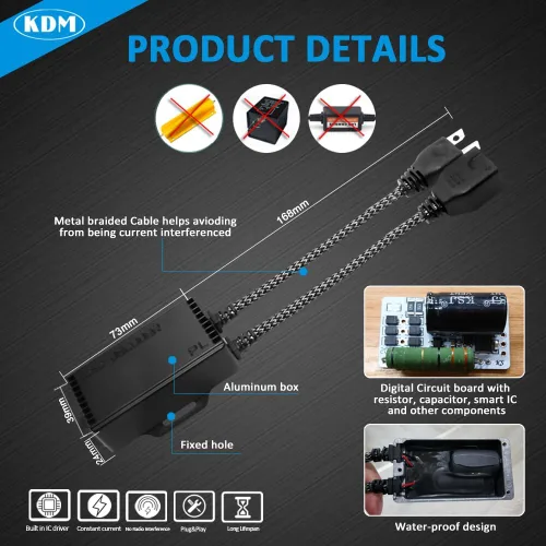 Vista 6 de KDM H7 LED Canbus Decodificador, resistencia de carga antiparpadeo sin errores, adaptador LED de advertencia cancelador de advertencia, paquete de 2