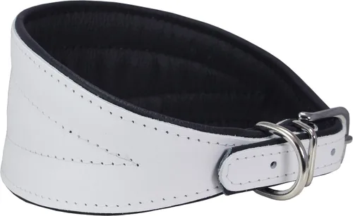 Vista 11 de Dogs My Love Collar de perro cónico acolchado extra ancho de cuero real (cuello de 11 a 13 pulgadas; 2 pulgadas de ancho, blanco)