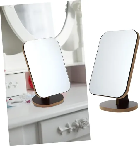 Vista 9 de FOMIYES Mesa de maquillaje portátil Espejo giratorio Vanidad de escritorio Espejo cosmético simple de madera