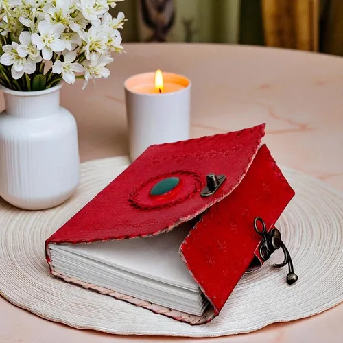 Vista 6 de Libro de Cuero de las Sombras Diario en Cuero Genuino encuadernado para mujeres y hombres, libro de hechizos cuaderno para viajar Cuaderno de Azul