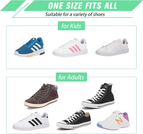 Vista 6 de Neo-wows 3 pares de cordones elásticos sin atar para zapatos deportivos, cordones elásticos sin atar para niños y adultos, cuerdas planas