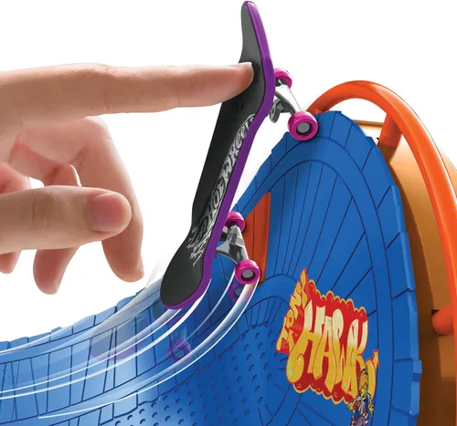 Vista 4 de Hot Wheels Skate Amusement Park - Juego de patinaje con 1 diapasón exclusivo de Tony Hawk, 1 par de zapatos de skate extraíbles, sonidos activados