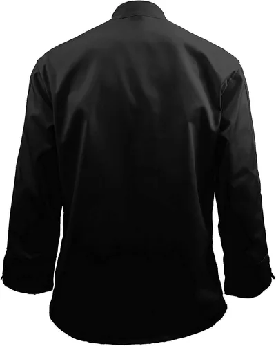 Vista 3 de Natural Uniforms Conjunto de uniforme de chef para hombre - Conjunto de abrigo y pantalones cargo de chef