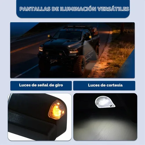 Vista 6 de AERDM Nuevo espejo de remolque con carcasa negra y sensor de temperatura para Ram 1500 2009-2015, Ram 2500 3500 2010-2015, espejos de remolque