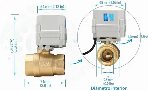Vista 9 de 1/2" 3/4" 1" 110-230VAC Válvula de Bola Eléctrica Motorizada Normalmente Cerrada/Abierta CF8/Acero Inoxidable 304 Con Enchufe de EE. UU.