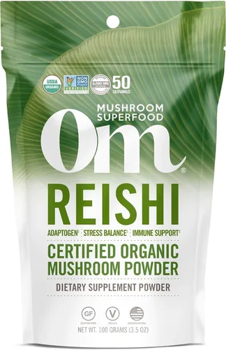 Vista 11 de Om Mushroom Superfood Reishi - Suplemento superalimenticio de cápsulas de hongos, 90 unidades, 30 días, adapttógeno, apoyo al estrés y al sistema