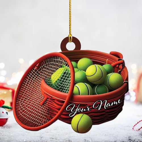 Vista 14 de Adorno plano acrílico personalizado para niña, jugador de tenis, regalo para amantes del tenis, jugador de tenis, adorno de Navidad para árbol de Tn1