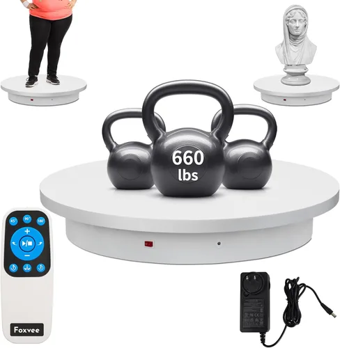 Vista 11 de Tocadiscos motorizados con control remoto, soporte giratorio motorizado resistente, plataforma giratoria ajustable de velocidad, tocadiscos