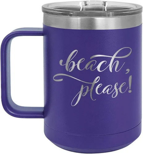 Vista 15 de Taza de café de 15 oz con tapa superior deslizante, taza de café de viaje aislada Ideas de regalo de cumpleaños o Navidad de mujeres o hombres