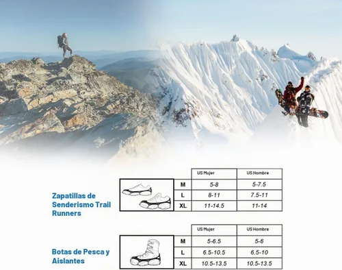 Vista 5 de Versión mejorada de crampones de tacos de hielo de tracción Walk, picos de acero inoxidable y silicona duradera, botas para senderismo en suelo