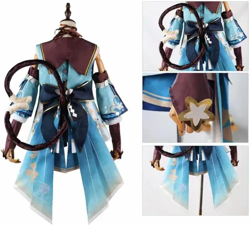Vista 5 de Genshin Impact - Disfraz de cosplay de Kirara, vestido de mujer para fiesta de Halloween