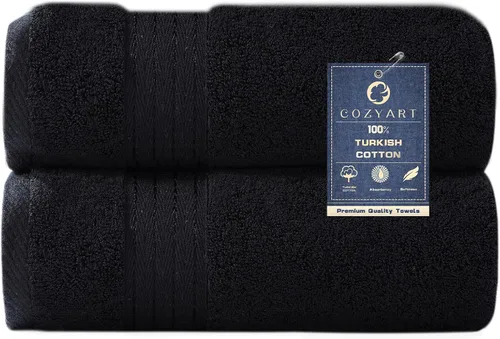 Vista 8 de COZYART - Juego de 6 toallas de baño de algodón turco, color azul claro, suaves, altamente absorbentes y duraderas, 19.17 oz/yd², incluye 2 toallas