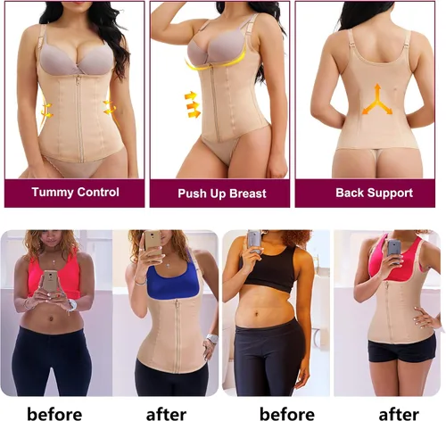 Vista 6 de REYEOGO Entrenador de cintura para mujer, chaleco de control de abdomen posparto, faja deportiva moldeadora de cintura