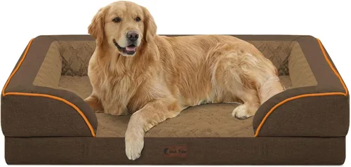 Vista 128 de Camas ortopédicas para perros grandes, cama de espuma viscoelástica impermeable para mascotas grandes con lados 89x56 cm, sofá para perros grandes