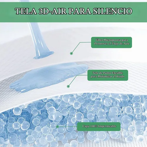 Vista 2 de Lysam Protector de colchón King, funda de colchón refrescante impermeable, 76 x 80 pulgadas, funda de cama silenciosa, transpirable, suave, lavable