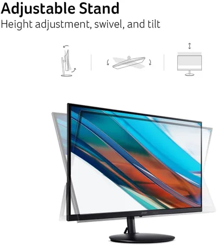 Vista 8 de acer SH242Y Ebmihux Monitor ultrafino de 23.8 pulgadas Full HD 1920 x 1080 para oficina en casa AMD FreeSync 1ms VRB 100Hz Zero Frame Altura